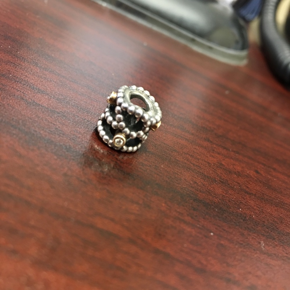 Pandora Diamond Delight Charm - Sterling & 14k Gold Authentic Genuine 790411D.